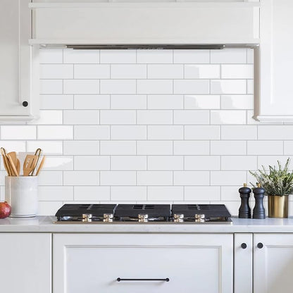 STICKGOO 10 Sheets Subway Tile Peel and Stick Backsplash,White Extra Thick 3D Wall Tiles with Commercial-Grade Adhesive for Kitchen, Bathroom, Laundry Room,11.56"x8.38"