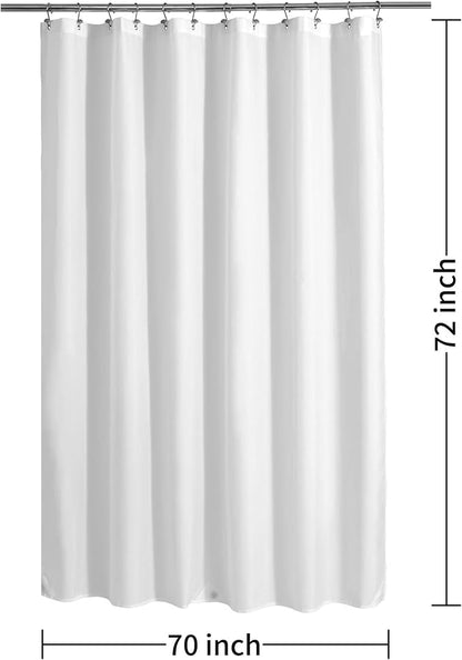 ALYVIA SPRING Waterproof Fabric Shower Curtain or Liner White, 70x72 | 3 Magnets, Soft Cloth & Hotel Quality, Machine Washable, Light-Weight, Standard Size