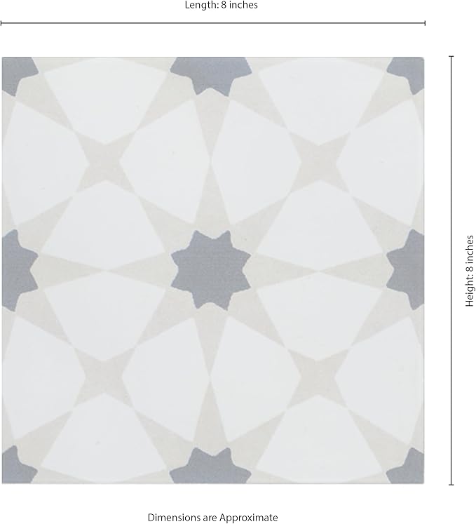 MSI Zoudia Encaustic 8 in. x 8 in. Matte Porcelain Wall & Floor Tile – Bathroom, Kitchen Backsplash, or Countertop
