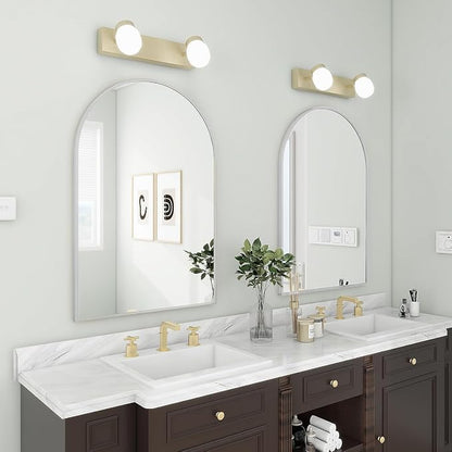 BEAUTYPEAK 20"x30" Arch Bathroom Wall Mirror, Silver | Wall Mounted Vanity Metal Frame Mirror for Bedroom, Entryway, Living Room, Fireplace