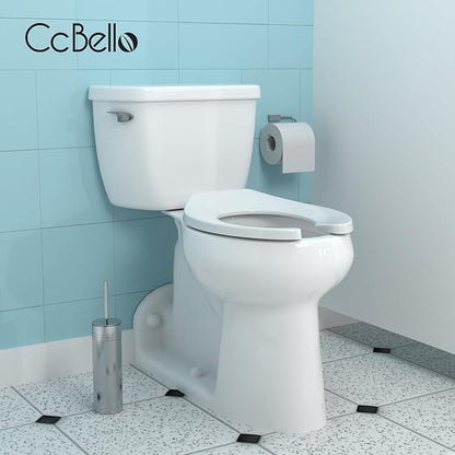 Commercial Heavy Duty Open Front Toilet Seat Without Cover, Thickened Material, Never Loosen, ROUND, White (16.5”)1-Pack