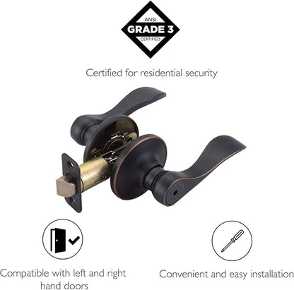 Design House 700534 Springdale Privacy Bed and Bath Door Lever Oil Rubbed Bronze
