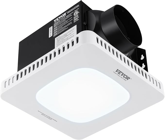 VEVOR Bathroom Exhaust Fan 80 CFM - High-Efficiency Ventilation with All-Copper Motor, 1.5 Sones Low Noise, Remote Control, Energy-Saving Ceiling Fan (Attic Access Required)