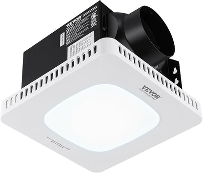 VEVOR Bathroom Exhaust Fan 80 CFM - High-Efficiency Ventilation with All-Copper Motor, 1.5 Sones Low Noise, Remote Control, Energy-Saving Ceiling Fan (Attic Access Required)