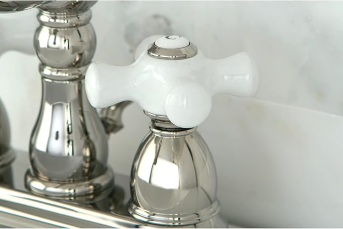 Kingston Brass KB1606PX Heritage 4 in. Centerset Bathroom Faucet, Polished Nickel