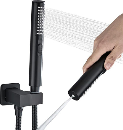 Handheld Shower Head，High Pressure Shower Head,Water Saving Detachable Shower Wand with Solid Brass Body and 5 ft Flexible Hose, Easy to Clean and Durable (Cylinder Head)