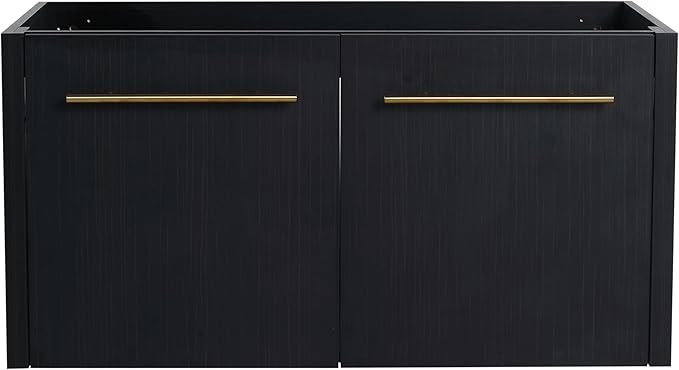 36 Inch Floating Bathroom Vanity,36" Bathroom Vanity Cabinet,Modern Vanity Without Sink,Black Wall Mounted Cabinet(Sink Basin Not Included)
