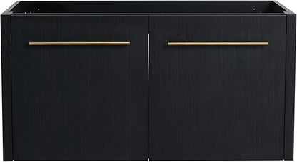 36 Inch Floating Bathroom Vanity,36" Bathroom Vanity Cabinet,Modern Vanity Without Sink,Black Wall Mounted Cabinet(Sink Basin Not Included)