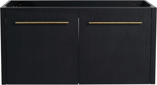 36 Inch Floating Bathroom Vanity,36" Bathroom Vanity Cabinet,Modern Vanity Without Sink,Black Wall Mounted Cabinet(Sink Basin Not Included)