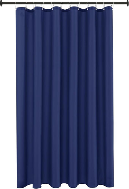 Biscaynebay Hotel Quality Fabric Shower Curtain Liners 72 Inch by 72 Inch, Navy Water Resistant Bathroom Curtains, Rust Resistant Grommets Weighted Bottom Hem Machine Washable