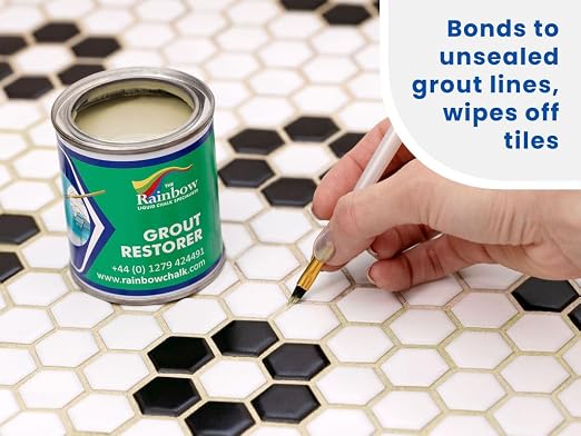 Grout Pen Grout Paint for Tile, Floor & Shower - Cream - 125ml (4.2oz) | Waterproof Paint Grout Refresh Restorer for Kitchen & Bathroom Tiles - Can Size for Larger Projects