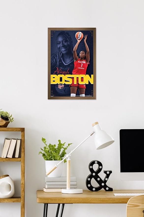 Trends International WNBA Indiana Fever - Aliyah Boston 25 Wall Poster, 22.4L x 14.7W, Bronze Framed Version