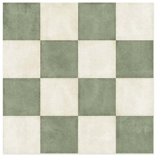 Peel and Stick Floor Tile, Checkered Vinyl Flooring Waterproof, Snap-Proof DIY Flooring Tiles for Bathroom, Kitchen, Fireplace, Wall, Backsplash, No Residue, 20 Tiles-7.87" Thin Version, Green
