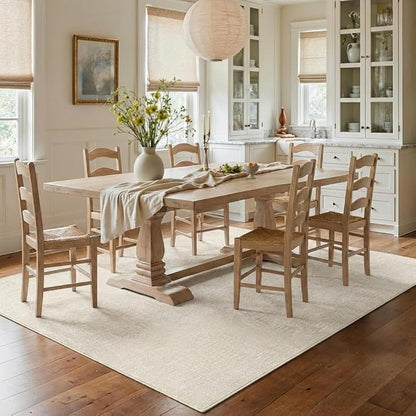 Garvee Large Rugs for Living Room 10x13 Textured Washable Area Rug, Beige | Modern Solid Color Non Slip Backing Low Pile Non Shedding Stain Resistant Minimalist Rug for Dining Room Nursery Bedroom