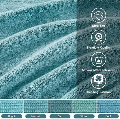 Madison Park Cotton Bath Sheet 2 Piece Oversized, 800GSM, 34" x 68" Aqua
