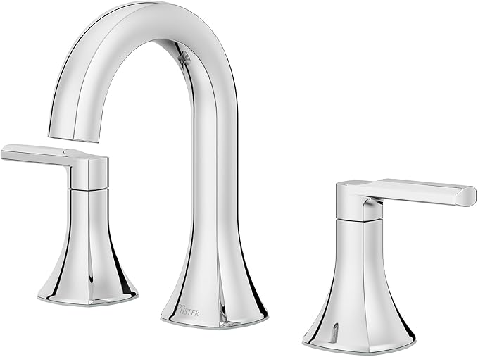 Pfister Vaneri Bathroom Sink Faucet, 8-Inch Widespread, 2-Handle, 3-Hole, NSF Certified, Polished Chrome Finish, LF049VRICC