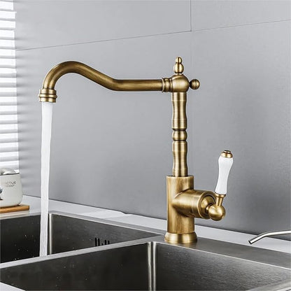 Bathroom Faucet Kitchen Faucet Brass Sink Mixers Tap Hot Cold Water Crane(Gold)