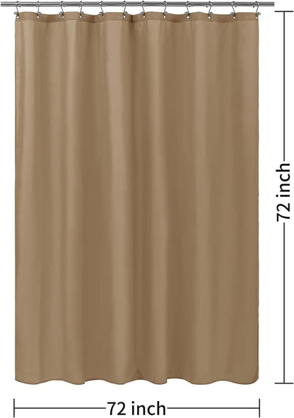 ALYVIA SPRING Waterproof Fabric Shower Curtain or Liner Coffee Brown, 72x72 | 3 Magnets, Soft Cloth & Hotel Quality, Machine Washable, Light-Weight, Standard Size