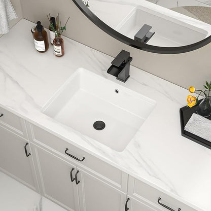 Undermount Bathroom Sink 20''x16'' White Rectangle Bathroom Sink Porcelain Ceramic Sink Vanity Basin Lavatory Sink Vessel Sink