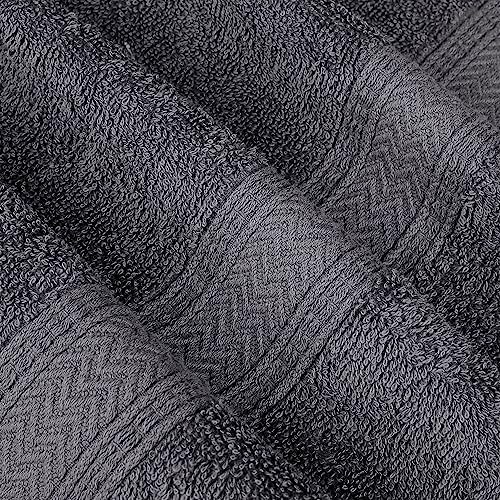 HILLFAIR 100% Cotton 24 Piece Bath Towels Set for Bathroom- Platinum