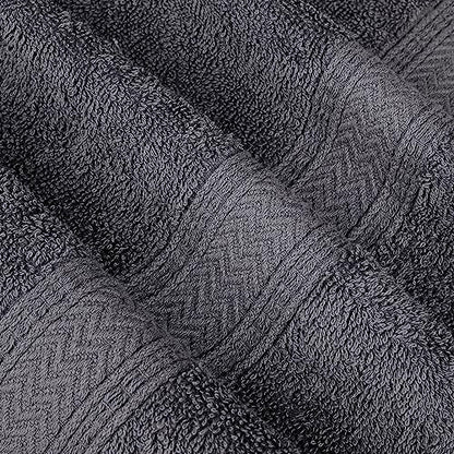 HILLFAIR 100% Cotton 24 Piece Bath Towels Set for Bathroom- Platinum