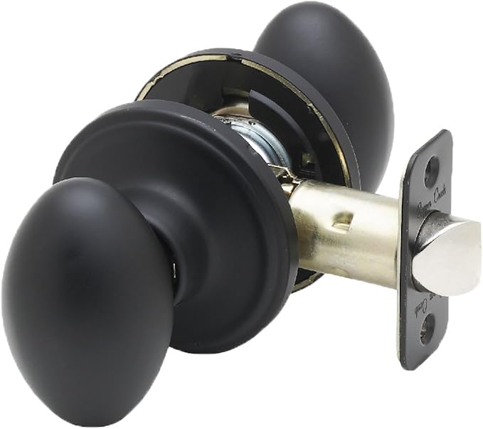 Copper Creek EK2020BC Egg Door Knob, Passage Function, 1 Pack, in Black
