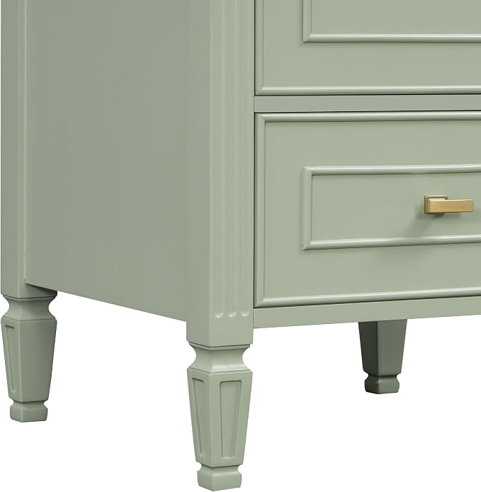 Merax 20 Inch Small Bathroom Vanity with Sink, Vanity Cabinet with Bottom Drawer and Door Rack Organizer, Adjustable Shelf, Green