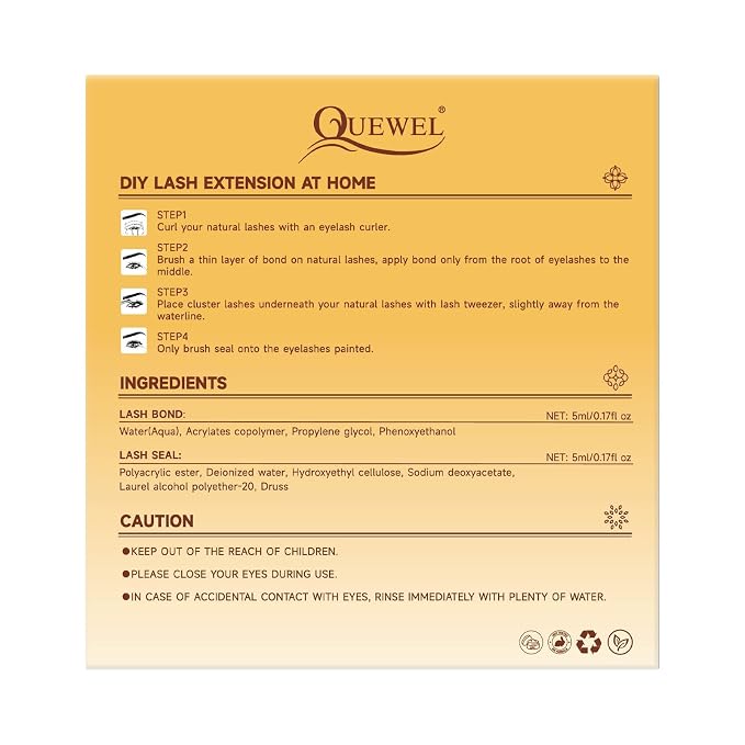 QUEWEL Lash Clusters Kit, 320Pcs 60D+80D Lash Cluster Eyelash Extensions | Mix 12-18mm 3D Eyelash Clusters with Lash Bond and Seal and Lash Tweezer Easily Create 3D Lashes Clusters at Home(60+80D Kit)