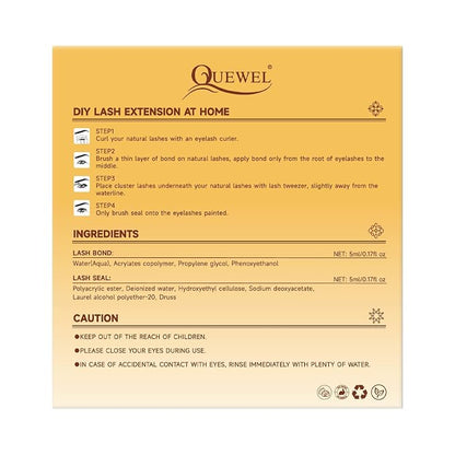 QUEWEL Lash Clusters Kit, 320Pcs 60D+80D Lash Cluster Eyelash Extensions | Mix 12-18mm 3D Eyelash Clusters with Lash Bond and Seal and Lash Tweezer Easily Create 3D Lashes Clusters at Home(60+80D Kit)