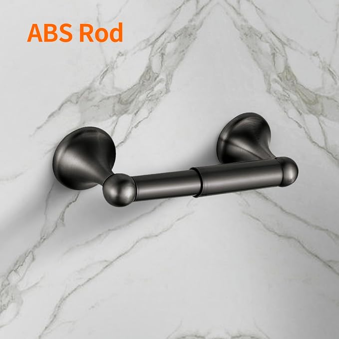 8 Pieces Bathroom Hardware Set Brushed Nickel Adjustable Expandable Towel Bars Towel Ring Wall Mount Toilet Paper Holder Towel Hooks Towel Racks Hand Towel Holder (8 Pcs Black)