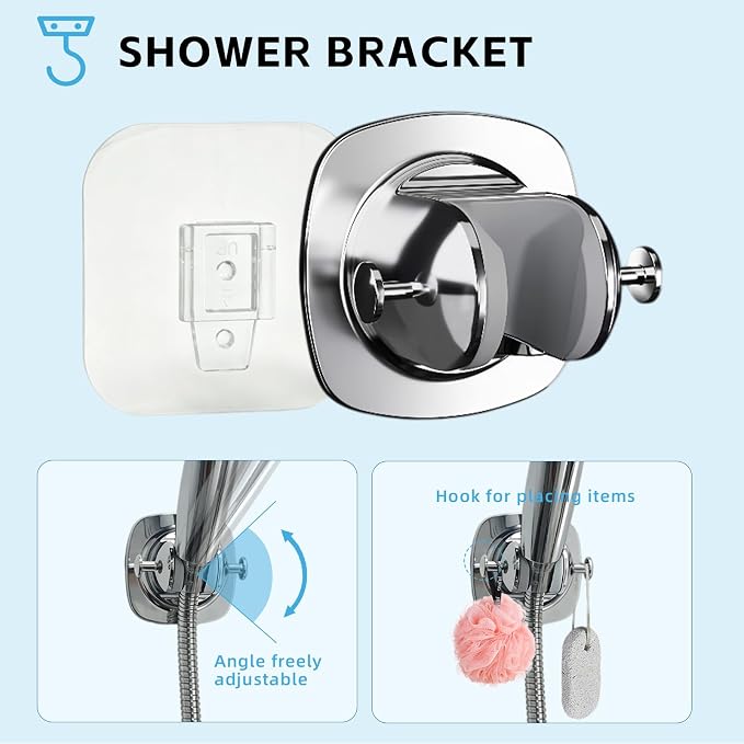 Outdoor Shower Kit Fixture Dual Handle Solid Brass 4 Inch Center Mix Valve with 59 Inch Hose and Showerhead Outdoor Shower System with ABS 6 Spray Mode Handheld Chrome Polish