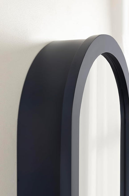 Kate and Laurel Arcott Modern Arched Bathroom Cabinet with Mirror, 20 x 6 x 30, Navy Blue, Coastal Wooden Bathroom Mirror with Storage for Bath Medicine Cabinet or Over-The-Toilet Storage Option