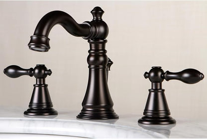 Fauceture FSC1979AL English Classic Widespread Bathroom Faucet with Brass Pop-Up, Polished Nickel