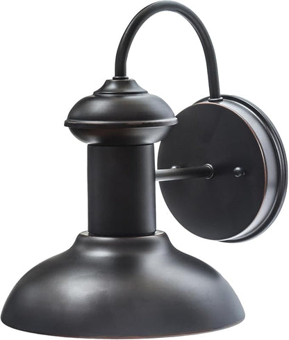 Globe Electric 40190 1-Light Indoor/Outdoor Wall Sconce, Oil Rubbed Bronze, Wall Lighting, Wall Lamp Dimmable, Kitchen Sconces Wall Lighting, Porch Light, Patio Décor, Bulb Not Included