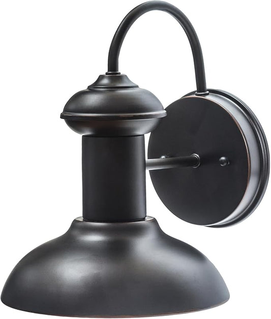 Globe Electric 40190 1-Light Indoor/Outdoor Wall Sconce, Oil Rubbed Bronze, Wall Lighting, Wall Lamp Dimmable, Kitchen Sconces Wall Lighting, Porch Light, Patio Décor, Bulb Not Included
