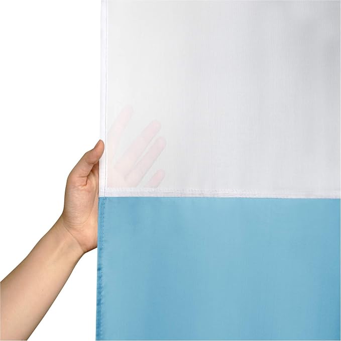 UFRIDAY Shower Curtain with Mesh Window, 72x72 inch Fabric Shower Curtain for Bathroom and Bathtubs,Machine Washable,Water Repellent,Hotel Quality,Light Blue