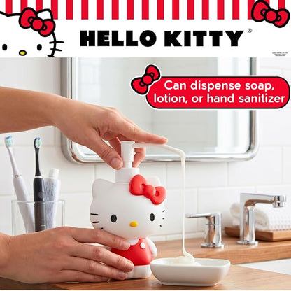 Hello Kitty Soap/Lotion/Hand Sanitizer Resin Pump Dispenser, 10.36 Ounces, Bathroom Decor, (Officially Licensed Product) by Franco