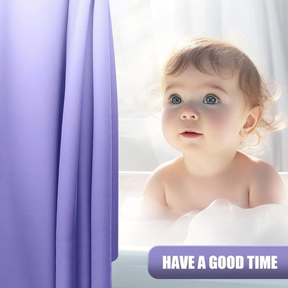 OLANLY Luxury Lavender and White Ombre Shower Curtain Sets with 12 Hooks, Waterproof and Washable Decorative Shower Curtains for Bathroom, 72x72 Inches