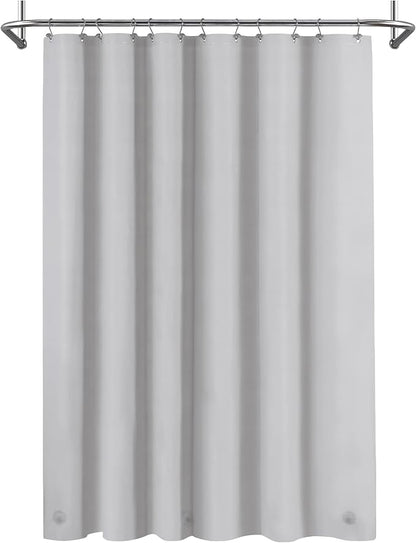 Mrs Awesome Grey Shower Curtain Liner with 3 Magnets, 72x72, Light Gray | 12 Rustproof Grommets, Premium Plastic Shower Curtain for Bathroom Lightweight & Waterproof,72W x 72H