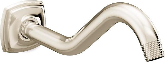 Moen 161951NL Curved Shower Arm with Wall Flange, Polished Nickel