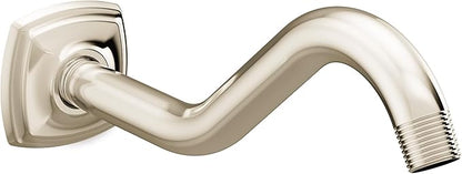 Moen 161951NL Curved Shower Arm with Wall Flange, Polished Nickel