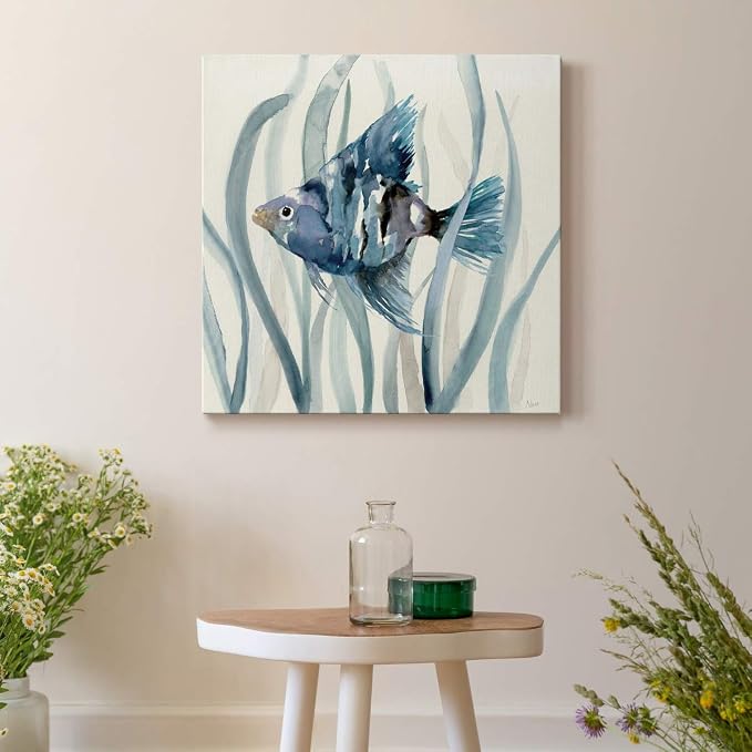 Renditions Gallery Fish in Seagrass II Wall Art Premium Gallery Wrapped Canvas Decor Ready to Hang 10 in H x 10 in W Made in America Print AZS-WC25-17920-R-1010-MK