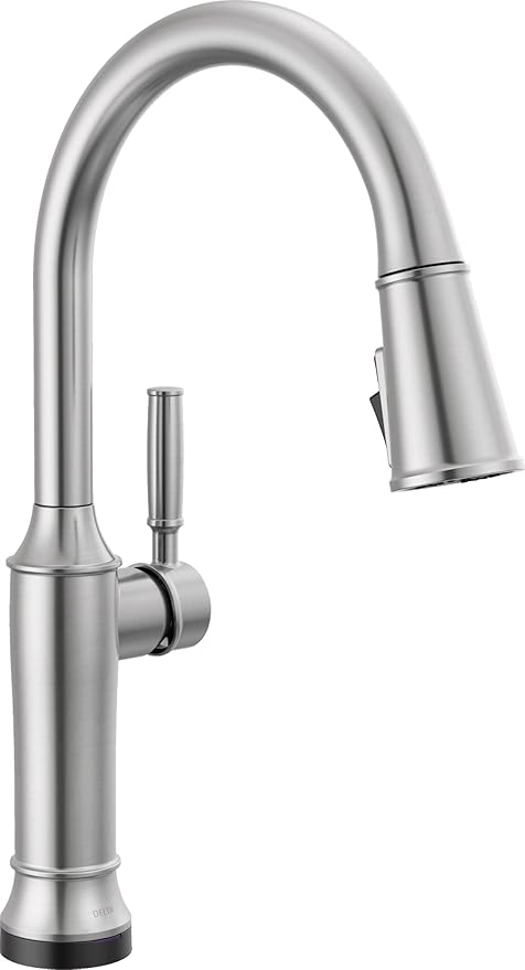 Delta Renaldi Kitchen Faucet with Pull Down Sprayer, Brushed Nickel Kitchen Sink Faucet, Delta ProClean, Lumicoat Arctic Stainless 9184TL-AR-PR-DST