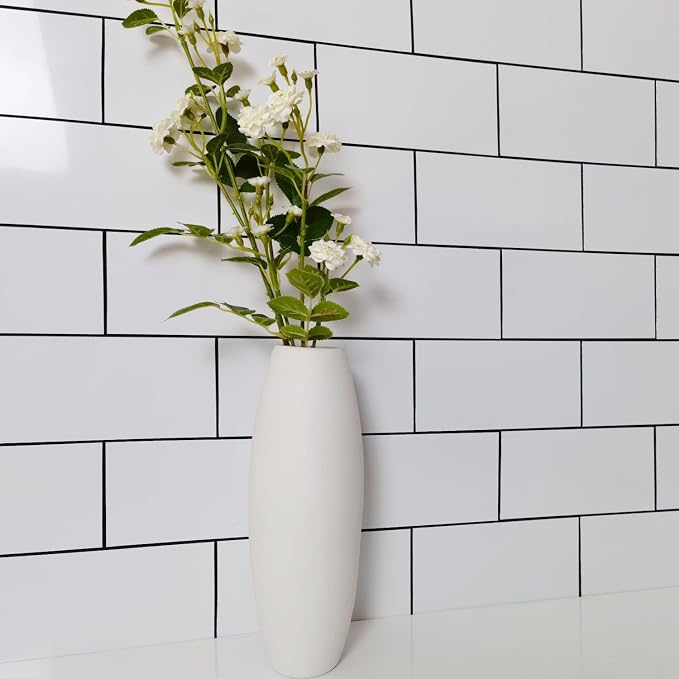 AULIGET 3" x 6" Thick PVC Peel and Stick Backsplash, Subway Tile Peel and Stick Wall Tiles (4, Polished White)