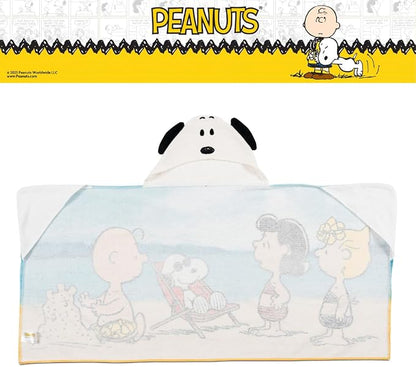 Peanuts Snoopy Kids Super Soft Bath/Pool/Beach Soft Cotton Terry Hooded Towel Wrap, 24 in x 50 in, (Officially Licensed Product) by Franco