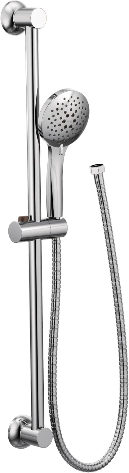 Moen Chrome Eco-Performance 5-Function Handheld Removable Shower Head, Adjustable 30-Inch Slide Bar and 69-Inch Long Hose, 3558EP