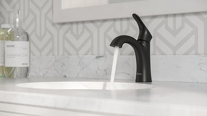 Pfister Weller Bathroom Sink Faucet, Single Handle, Single Hole or 3-Hole, Matte Black Finish, LG42WR0B