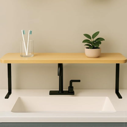 Over The Sink Shelf for Tall Faucet - Space-Saving Bathroom Over Faucet Kitchen Narrow Counter Over Sink Organizer, 30” L 6.25” W 9.25” H Metal Above Sink Shelf Top of Sink [Waterproof]