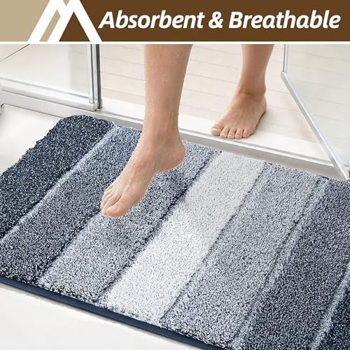 COSY HOMEER Bathroom Rugs 59x20,Ultra Soft Absorbent Bath Mat,Dark Blue