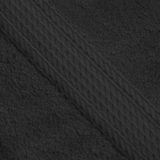 Superior Egyptian Cotton Plush & Absorbent, Face Towel Set of 6, Black | Quick Dry, Soft Luxury Towel Set, Bath Essentials for Bathroom, Guest Bath, Spa, 6 Piece Face, Madeline Towels